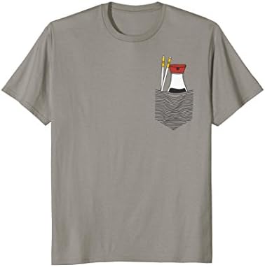 Mens Soya Sauce in a drawn "pocket" Sushi Lover Casual T-Shirt Large Slate