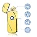 Coil Lighter USB Lighter Rechargeable Electric Lighter Windproof Cigarette Lighter Flameless Tesla Mini Thin Slim Lighters (Gold)thumb 4