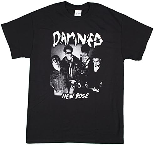 The Damned Men's New Rose T-shirt, Black, Large