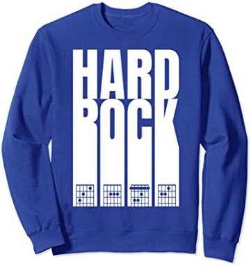 Unisex Hard Rock Chords CAFE Electric Rock Blues Guitar Sweatshirt Small Royal Blue
