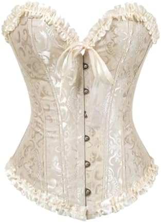 SOUGAO Vintage Corset Top Classic Overbust Bustier Waist Taming