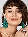BEST LADY Statement Beaded Hoop Earrings - Fashion Bohemian Handmade Whimsical Drop Earrings for Women Jewelry, Idear Gifts for Mom, Sisters and Friends (Pink)