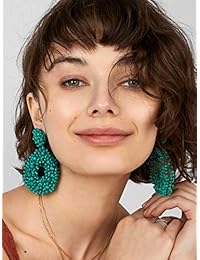 Pendientes de aro con cuentas de BEST LADY   Pendientes de gota de estilo bohemio hechos a mano para mujer, joyas, regalos ideales para mamá, hermanas y amigos