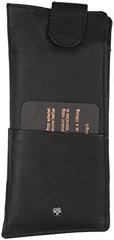 JL Collections Unisex Leather Black Spectacle Case