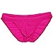 FEESHOW Men's Silky Bikini Briefs Bulge Pouch Underwear Swimwear Ruched Back (Rose)