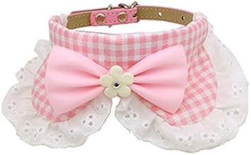 Amazon 犬首輪 小型犬 中型犬 猫 首輪 よだれかけ かわいい リボン バンダナ ネック 蝶结び おしゃれ レース チェック柄 花柄 ペットアクセサリー S 首回り19 27cm 1 Efanti ベーシック首輪 通販