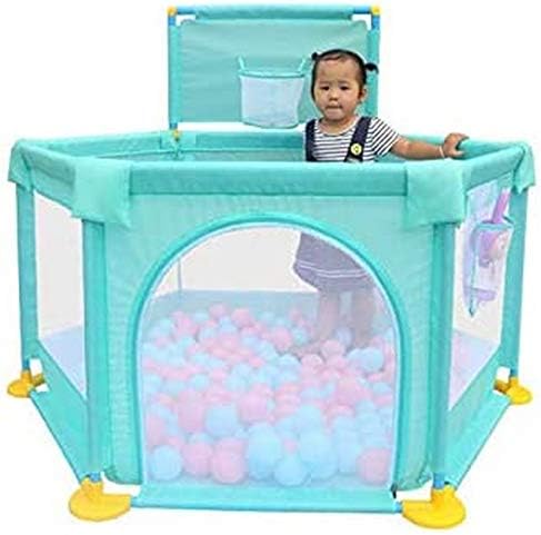 ベビーゲームベビーサークル チャイルドセーフティインドアクロール幼児射撃ベビーサークル チャイルドフォールダブルポータブルベビーサークル ベビーベビーサークルヘキサゴン グリーン Modernzeg Hu