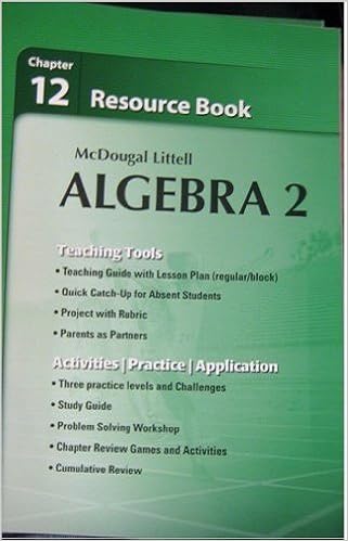 Mcdougal Littell Algebra 2 Resource Book Chapter 12 Mcdougal Littel 9780618020201 Amazon Com Books