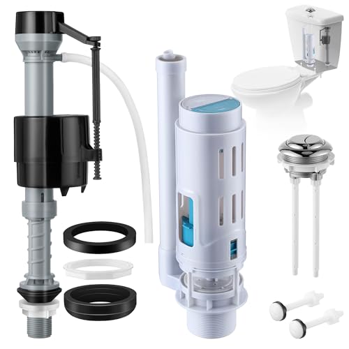 Photo 1 of Saillong 2 Inch Universal Toilet Tank Replacement Kit, Include Dual Flush Valve with Push Button, Toilet Fill Valve, Bowl Gasket and Plastic Bolts, Tank Parts Replacement for 2-Piece Toilet