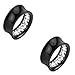 Pair of 00 Gauge 10mm Princess Cut Gem Pattern Inlayed Black Acrylic Saddle Fit Tunnel E73