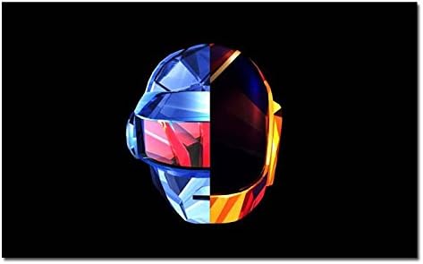 Box Prints Daft Punk poster music print black white framed wall art picture