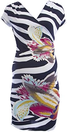 Olian Maternity Women's Animal Print Sleeveless Dress Small Black White