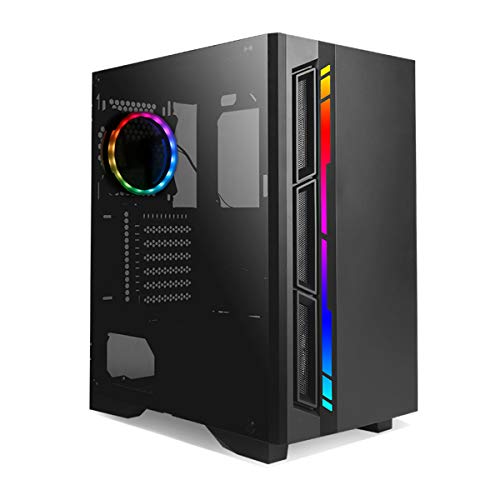 Antec NX Series NX400, Mid-Tower ATX Gaming Case, Tempered Glass Side Panel, LED Strip Front Panel, 360 mm Radiator Support, 1 X 120 mm ARGB Fan Included