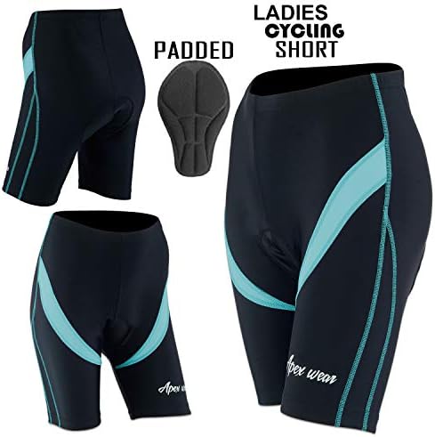 APEXWEAR Women Cycling Tights Shorts Padded Ladies Leggings Cool Max Anti Bac Pad