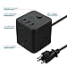 2 Pack Portable Cube Power Strip 3 Outlet 3 USB Ports, TESSAN Desktop Charging Station 5 Ft Extension Cord for Cruise Ship, Travel, Nightstand - Black