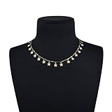 Monily Layer Lucky Star Choker Necklace Pendant Disc Chain Heart For Woman Jewellery