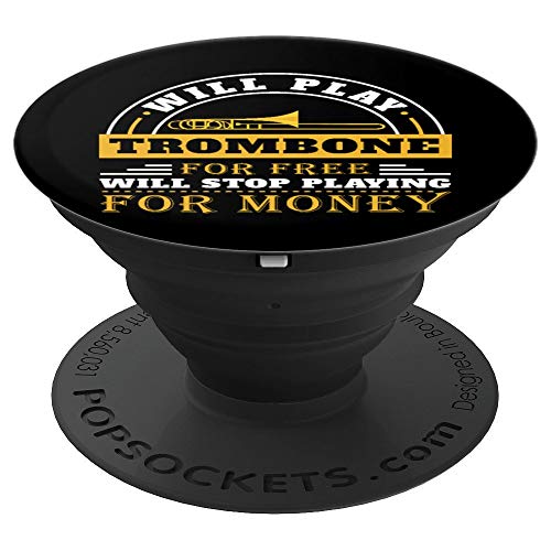 Funny Will Play Trombone Player Band Gift Accessories Stuff PopSockets Grip and Stand for Phones and Tablets - Thumbnail 6