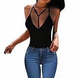 Kwok Blouse, Women's Bra Crop Bustier Bralette Corset Tops Tank T-Shirt (XL, Black)