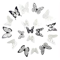 BOBOVIIA 18PCS 3D Butterfly Wall Stickers DIY Butterfly Art Decal Home Decor Wall Mural Removable Stickers for Wall Decor Home Decor Wall Art Kids Room Bedroom Decor Living Room Decor(Color:101)