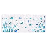 Case Star® Ocean Series High Quality Silicone Keyboard Cover Skin with Seaweed Marine Fish Seahorse Starfish for MacBook 13-Inch Unibody / Macbook Pro 13, 15, 17-Inch and Apple Wireless Keyboard (Ocean-White)