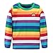 HowJoJo Baby Boys Girls Cotton Long Sleeve T-Shirts Kids Rainbow Striped Shirts 2T