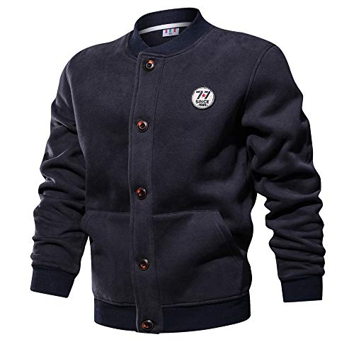 Clearance Sale! Caopixx Jackets for Men's Autumn Winter Classic Outdoor Baseball Hoodie Jacket Coat - Thumbnail 6