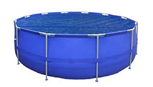 Pool Central Round Floating Solar Cover Blanket for Steel Frame Swimming Pool, 14', Blue, 100 Piece