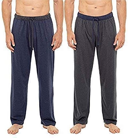 Modern Casuals 2 Pack Mens Plain Pyjama Lounge Bottoms Pants with Lounge Socks
