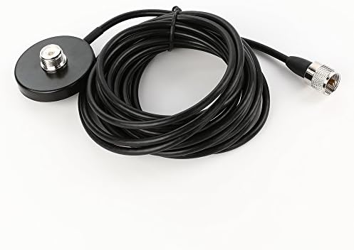 FMEU SO239 Mount Magnetic Base UHF PL-259 Antenna Cable Roof or Trunk for Mobile Radios PL259 Connector for Yaesu Kenwood HYT Vertex Icom Mobile Radios …