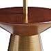 Amazon Brand – Rivet Mid Century Modern Floor Lamp and Round Wood Table with Light Bulb and Linen Shade - 60 Inches, Brass