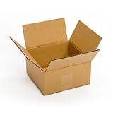 Pratt PRA0018 Recycled Corrugated Cardboard Single Wall Standard Flat Box with C Flute, 8" Length x 8" Width x 4" Height, (Pack of 25) (Misc.)