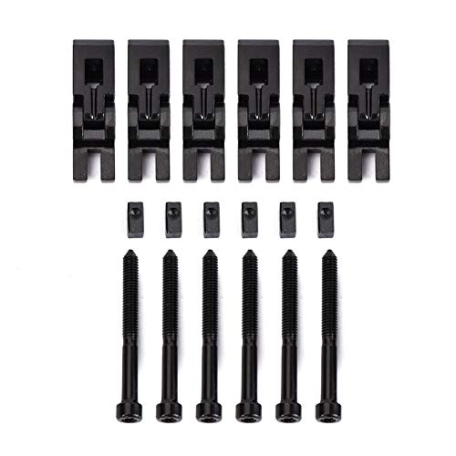 Difcuy 6Pcs Double Locking System Strings Saddles Replacement for Floyd Rose Guitar Tremolo Bridge Instrument Accessories Black