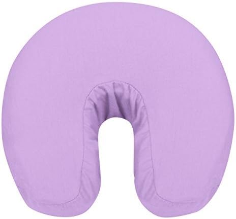 Deluxe Flannel Face Cradle Covers by NRG - 100% Brushed Cotton Face Rest Covers - Protect Your Massage Table Face Cradle - Adds Warmth and Comfort - 13" x 13" x 6" - 200 Thread Count - Color Lavender