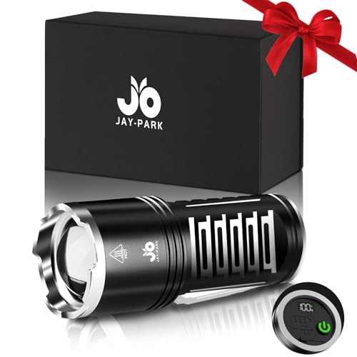 JAY-PARK LED Flashlights High Lumens 100000 Rechargeable 10800mAh Battery