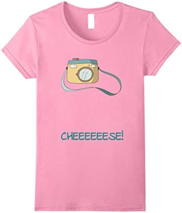 Womens Say Cheese Photography Shirt With Camera XL Pink