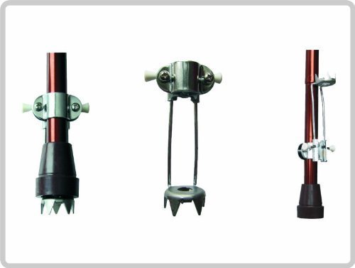 Ice Grip, Ice Claws for Walking Stick, Snow Spikes, None-Slip Crutch Grip, Universal, 5 Spikes, Foldable by Saniversum UG