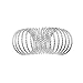 Diamond Cut Spring Warped Wire Knuckle Ring (Silver-Plated-Base)