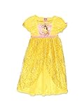 Disney Princess Belle Girls Fantasy Gown Nightgown (4, Yellow/Pink)