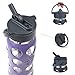 Lf Glss Bttl-Straw Cap Pu Size Ea Lf Glass Bottle-Straw Cap Purple 22z