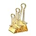 Z ZICOME 50 Pack Binder Paper Clips, Gold, Assorted Sizes (1-1/4 inch, 1 inch, 3/4 inch)