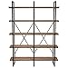 IRONCK Bookshelf, Double Wide 5-Tier Open Bookcase Vintage Industrial Large Shelves, Wood and Metal Etagere Bookshelves, for Home Decor Display, Office Furniture