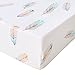 LifeTree Soft Fitted Crib Sheet - Feather Print Premium Cotton Unisex Toddler Bed Sheets for Baby Girls or Baby Boys - Fits Standard Crib Mattress