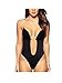Leright Women's U Plunge Body Suit Backless Thong Bottom Bridal Shapewear, Black, 36