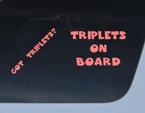 GET 2 decals Got Triplets? and Triplets on Board Pink Car Auto Window Sticker boy girl baby