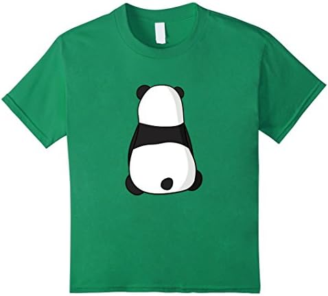 Kids Cute Cartoon Panda with his Back to the World T-Shirt 6 Kelly Green