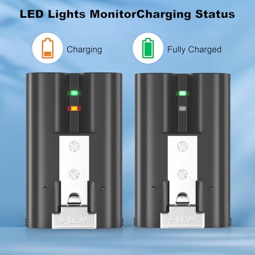 Replacement Rechargeable Battery for Ring, 2 Pack Lithium 6040mAh Batteries with Charger Station for Ring Video Doorbell 2/3/4/3plus, Spotlight Camera, Stick Up Cam Indooor and Outdoor