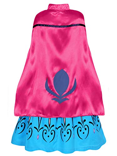 Cotrio Elsa Coronation Dress with Cape Tiara Gloves Girls Birthday Party Princess Dresses Toddler Kids Halloween Costumes Accessories Outfits Size 10 (9-10 Years, Blue, 140)