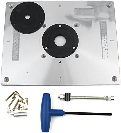 Bluedophin Aluminum Router Table Insert Plate For Popular Router Trimmers Models Engrving Machine DIY Woodworking Benches
