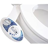 Luxe Bidet Neo 120 - Self Cleaning Nozzle - Fresh Water Non-Electric Mechanical Bidet Toilet Attachment (blue and white)