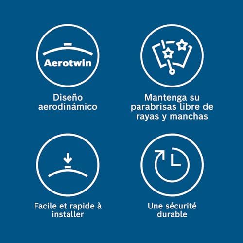 Aerotwin eAR 601 S Limpiaparabrisas Frontal - Set de 2 Escobillas de Recambio para más Seguridad al Conducir, con Adaptador Multi-Clip Premontado, 60 cm / 40 cm, Embalaje Fino y Compacto